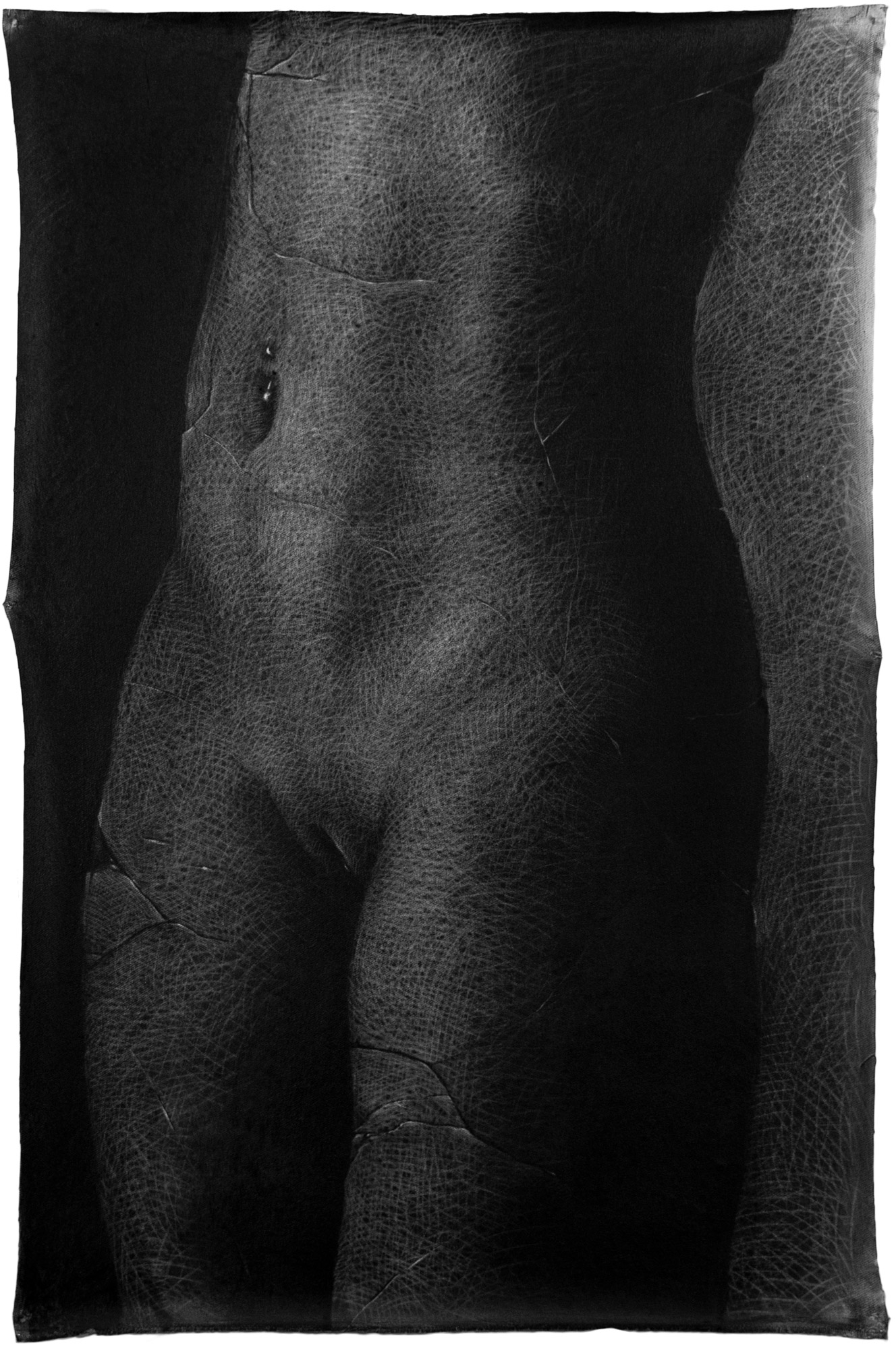 The Vase, charcoal on cotton canvas, 2023, Vasyl Savchenko